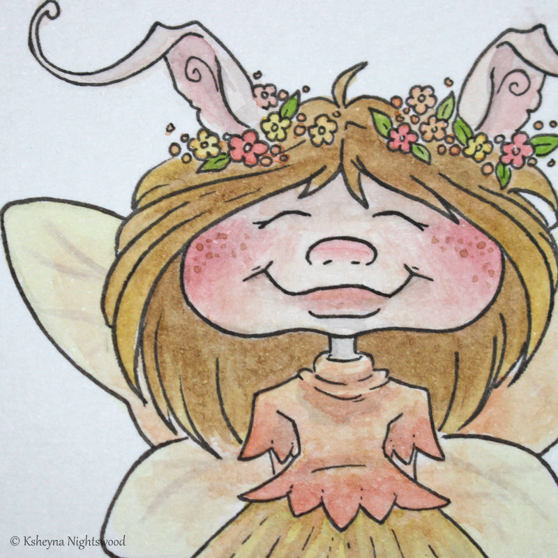 Original Watercolour - Daisy Brownie Girl