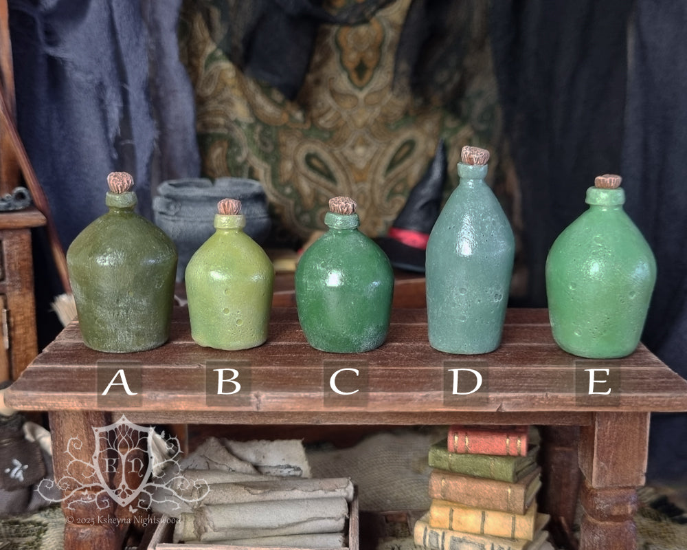 Green Stoneware Bottles