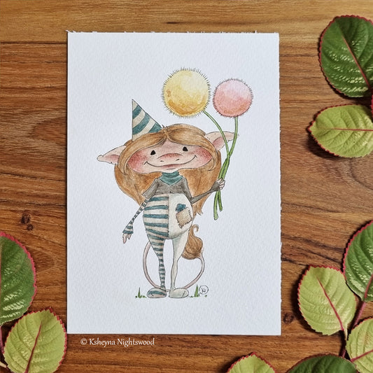 Original Watercolour - Birthday Brownie
