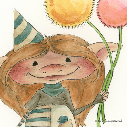 Original Watercolour - Birthday Brownie