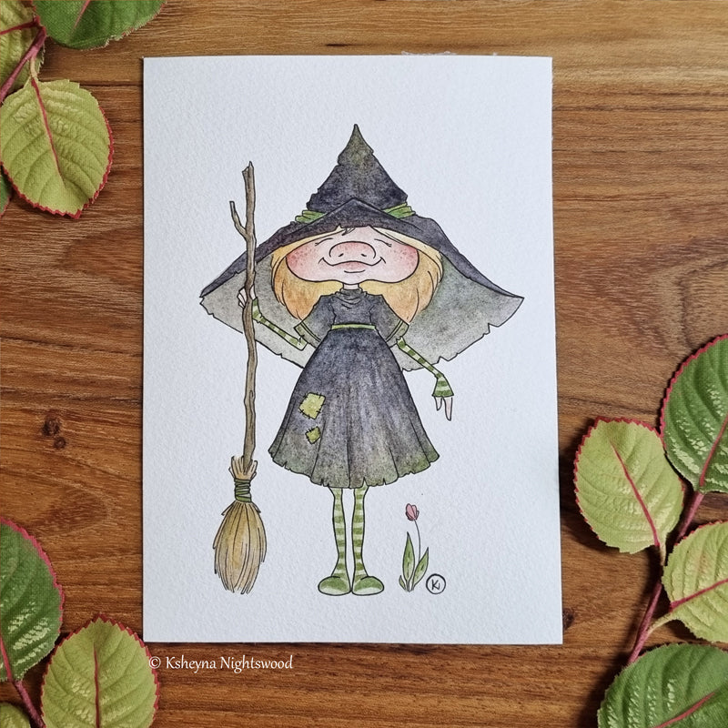 Original Watercolour - Brownie Witch