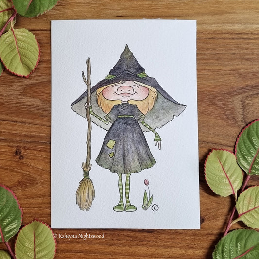 Original Watercolour - Brownie Witch