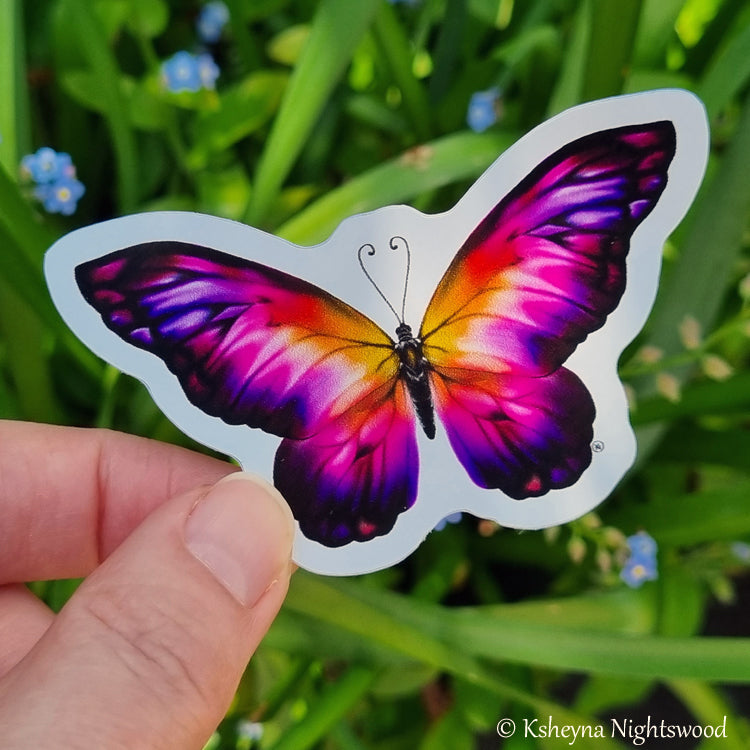 Pink Butterfly - Vinyl Sticker – Nightswood