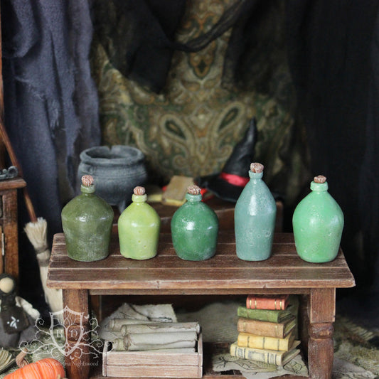 Green Stoneware Bottles