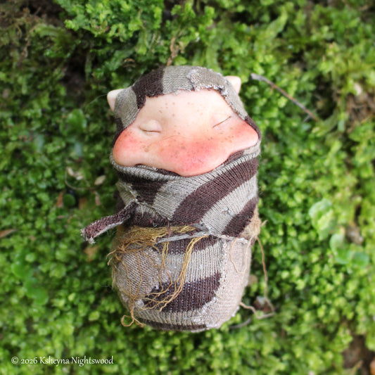 Baby Brownie #H - OOAK Brownie Art Doll